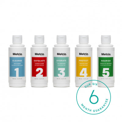 Metrin 5-Step Vegan Skincare System for Women with 6-Month Satisfaction Guarantee